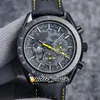 44mm Apollo Commemorative Edition Watches Dark Side Moon 311.92.44.30.01.001 Quartz Chronograph Mens Watch PVD Black Steel Leather