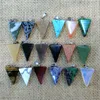 DIY Natural Crystal Stone Charm Pendant Halsband för kvinnor Män Lover Fashion Party Club Smycken med kedja