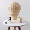 Dekorativa Objekt Figuriner Handvävda Rattan Air Balloon Portable Natural PoGraph Prop Wall Hängande Heminredning För Shop Window Craft