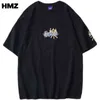 HMZカップルTシャツカジュアルチャイナスキャラクタープリントティーメンズTシャツ2021ファッションマンハーフスリーブトップスオーバーサイズ男性服G220223