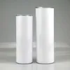 20oz 30oz Sublimation tapered Tumbler Stainless steel blank white cup with lid straw Cylinder sea shipping DAJ256