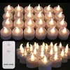 Nuovi 24 pezzi di candele a LED tremolanti con telecomando alimentate a batteria senza fiamma per decorazioni natalizie di compleanno per feste in casa