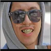 Grillz Gioielli per il corpo Gioielli Hip Hop Personalità Zanne Sier Rose Grillz Gold Set di denti finti Vampiro per donna Uomo Griglie dentali Drop Deliver