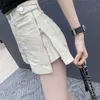 Summer Women Streetwear Wide Leg Zipper Black Denim Shorts décontractés Femme Vintage Color Couleur de poche Jeans 210430