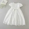 Newborn Dresses For Baby Girls Pageant Party Wedding Dress Christening Gown First Birthday Princess Dresses +Hat Infant Clothing Q0716