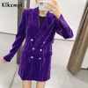 Klkxmyt Suit Za Dress Women Autumn Chic Fashion Velvet Vintage Long Sleeve Mini Blazer Dresses Female Vestidos Mujer 210527