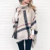 Women Sweater Turtleneck Knitted Oversized Knit Cloak Tassel Cape Shawl Loose Winter Knitwear 210513