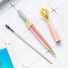 Ballpoint Pens 1 Pcs Lytwtw's Creative Crown Metal Pen Office Rotate School Stationery Supply Teacher Gift Spinning Shiny