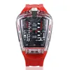 Homens Transparente Steampunk Relógio Tendência Personalidade 3D Rosto Preto Luxo Presentes de Corrida para Amantes Relogio Relógios de Pulso