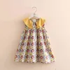 Summer 2 3 4 5 6 7 8 9 10 Years Casual Kids Print Peter Pan Collar Sleeveless Tank Sundress Baby Girls Dress Cotton 210625