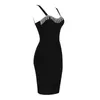 Donne Sexy Designer Crystal Diamonds Nappa Nero Bianco Bandage Dress Ladies Elegant Bodycon Party Vestido 210527