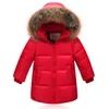 2021 New Spring inverno luz fina jaqueta para menino casaco garota roupas roupas infantis outerwear parka peles reais crianças 3-13 y h0910