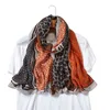Écharpes en coton fin pour dames, 180x90cm, couleur assortie, rétro, imprimé léopard, longue écharpe décorée, châle fin, automne