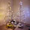 Arbre de noël LED lumière en cristal chambre salon veilleuses décorations de noël lampe de Table en fer w-01260