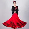 Gonna da ballo rossa da donna Flamenco Elegante vestito da valzer Abito spagnolo Costume di scena Abbigliamento esotico JL2493