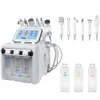 6 en 1 Hydro facial Diamond Dermabrasion Ultrasonic Skin Scrubber Care Bio Radio Frequency Instrument Oxygen Spray Microdermabrasion