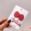 Autunno e inverno New Fashion Sweet Girl Children's Bow BB Clip coreano semplice carino lana per maglieria Love Hairpin Hair Accessories