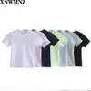 Estate Neonato Magliette a costine Ragazze Top Tees Manica corta Bianco Nero Cotone T Shirt per bambini Ragazzo Ragazza Abbigliamento 210324