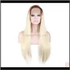 Zf Wine Ombre White Front Wig 28 Inch Straight Fiber Human Hair Charming Party Normal Style Ig3Kw Uxutd