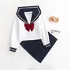 Costume de marin pour femme, uniforme japonais jk, veste d'étudiant, style coréen, jupe longue et courte, marine, manches mignonnes, école universitaire 220221