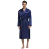 Sous-Vêtements Thermiques pour Hommes Vêtements de Nuit pour Hommes Hommes Satin Robe de Soie Casual Kimono Peignoir Robe à Manches Longues Chemise de Nuit vêtements de Nuit Doux Homewearmen's