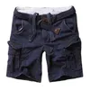 Trendiga Mens Camouflage Shorts Premium Cargo Shorts Casual Militär Stil Multi Fickor Shorts Stor Storlek Man Kläder Sommar Använd H1210