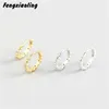 Fengxiaoling Fashion 925 Sterling Silver Hoop Earrings For Women Zircon Piercing Earring Fine Jewelry Cute Accessories 2021 & Huggie