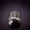 Vintage Archanioła Metatron Warrior Knight of Life SEAL Regulowane pierścienie dla mężczyzn Salomon Kabbalah Ring Amulet Aesthetic228h
