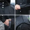 yuding黒ファッションロングメンズレインコートユニセックス成人防水ポンチョツアープラスチックレインコート文字印刷ドローストリング210320