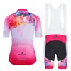 2024 Maglia da ciclismo da donna Triathlon azzurro da donna Pantaloncini manica corta Ciclismo Feminino Set Gel Pad