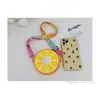 2021 children silicone fruit purse fashion kids kiwi fruit orange pattern small round bag one shoulder bags Kids crossbody wallet F636