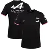 Herren T-Shirts Racing Car Fans T-Shirt Kurzarm Shirt Kleidung blau schwarz atmungsaktives Trikot 2021 Spanien Alpine F1 Team Motorsport Alonso