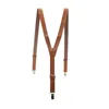 118*22cm Mens Womens PU Leather Suspenders Y-Back Retro Braces Clip-On Special Occassion Wear