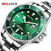 Green Water Ghost Submariner Sport Lente d'ingrandimento Calendario Orologio da polso Acciaio inossidabile Top Brand Luxury Orologi impermeabili da uomo