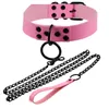 Chokers 2022 Gótico Punk Spike Rivet Sexy Colar Corrente Pescoço Alter Metal PU Colar de Couro Tração Corda Bondage9250353