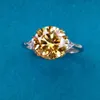 Solitaire 3CT Topaz Promise Anello 925 Sterling Silver Engagement Wedding Band anelli per le donne regalo di gioielli dito di lusso da sposa