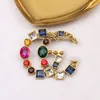 Luxury Women Men Designer Brand Double Letter Brooches 18K Gold Plated Inlay Crystal Rhinestone Jewelry Brooch Pearl Pin Marry Christmas Party Gifts Accessories