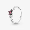 100% Plata de Ley 925 anillo de flor rosa con piedra Cz ajuste P joyería compromiso amantes de la boda anillo de moda 4574443