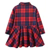 Girl's Dresses Kids Girls Plaid Shirt Dress 2021 Spring Autumn Baby Clothes Lapel Long Sleeves Casual A-line Princess For