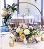 Wedding Props Christmas Party Decoration Wrought Iron hoop Circle Round Ring Arch table Backdrop Stand Flower Arrangement Shelf 2022 DIY