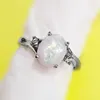 Pierścionki ślubne klasyczny srebrny kolor kryształowy pierścionek biżuteria różowa niebieska zielona kamienna dama kobiety przezroczysty prezent mody