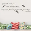 Wallpapers Wall Art Inspirational Quotes And Saying Home Decor Decal Sticker Quote Psalm 91:4 Bible Verse Will Cover You With His