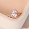 Wedding Rings Engagement Ring For Women Oval Crystal Moissanite Promise Rose Gold Marriage Bride Gift Jewelry Accessories OHR0787240277