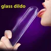 Nxy dildos slät cylinder glas dubbel dildo stor stor stor klar penis anal plug g spot stimulator för kvinnor lesbisk sexleksak 1119