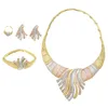 Brincos Colar 1 Set Dubai Jewelry Conjuntos de Ouro Chorada Choker Pulseira