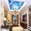 Plafond 3D personnalisé Fond d'écran Beautiful Blue Sky Cloud Mur Mural Mural Home Décoration