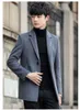 High Quality Mens Wool Trench Coat Jackets Embroidery Men Casual Slim Fit Coats Winter Turndown Business Outwear Windbreaker 210527