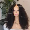 100% 30inches 250density 4B 4C Mongolian Afro Kinky Curly Wigs Unprocessed Human Hair U Part Middle Opening U Shape Wig No Lace For Black Women