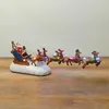 Décorations de Noël Scène Elk Tirant Chariot Maisons Village Accueil Décor Artisanat Ornement pour enfants