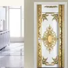 Porta autoadesiva adesivo estilo europeu estilo luxo carvings papel de parede sala de estar quarto poster mural pvc impermeável adesivo 210317